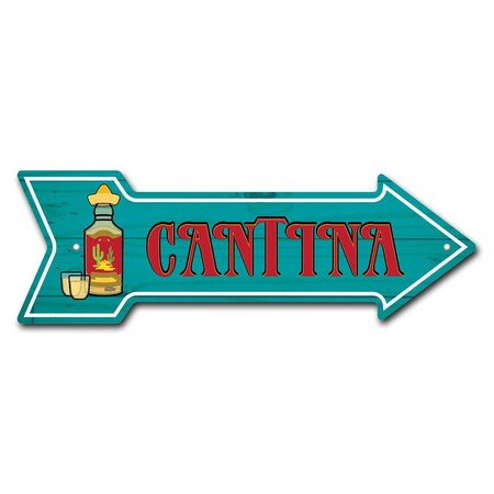 Signmission Cantina Arrow Sign Funny Home Decor 36in Wide P-ARROW12-999925
